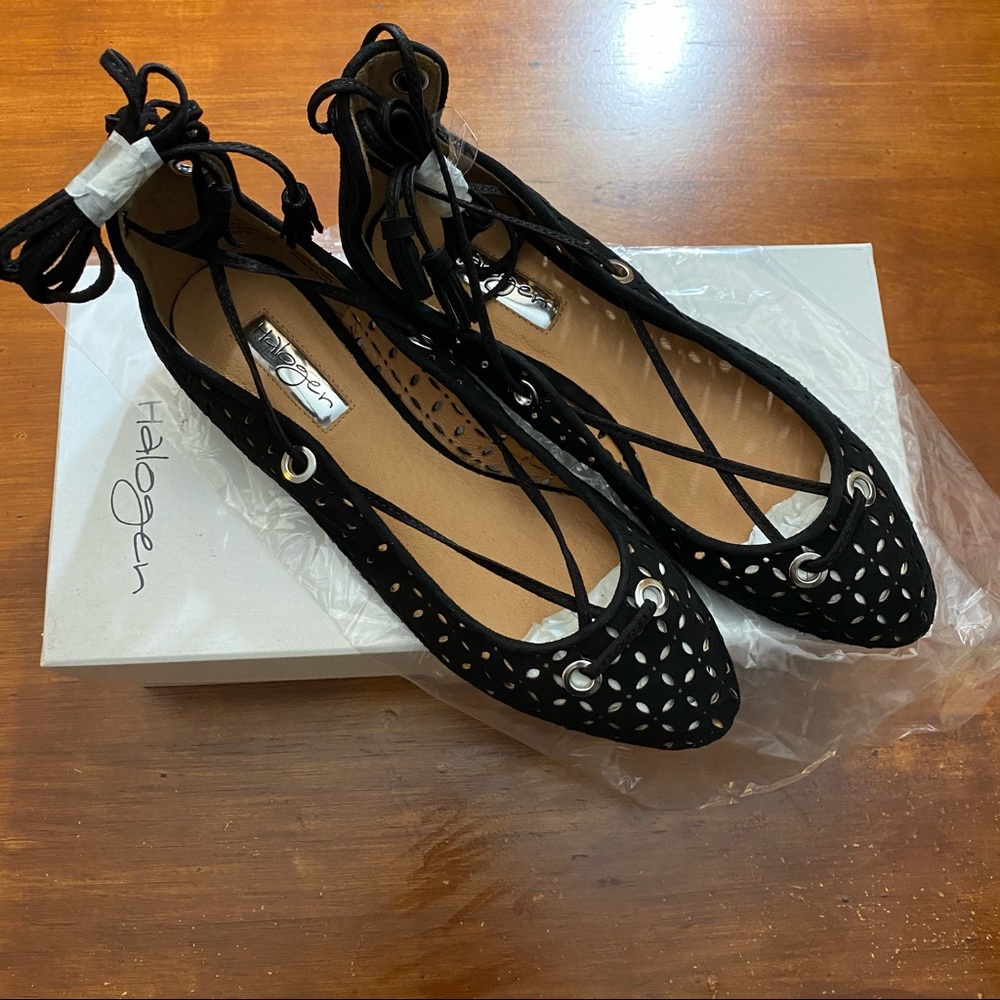 Halogen suede Lace up Flats